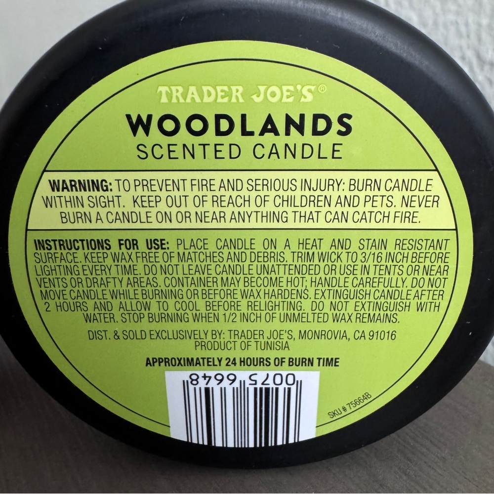 2 Pack - Trader Joe’s Woodlands Scented Candle - Black Tin - Limited - New - Picture 3 of 4